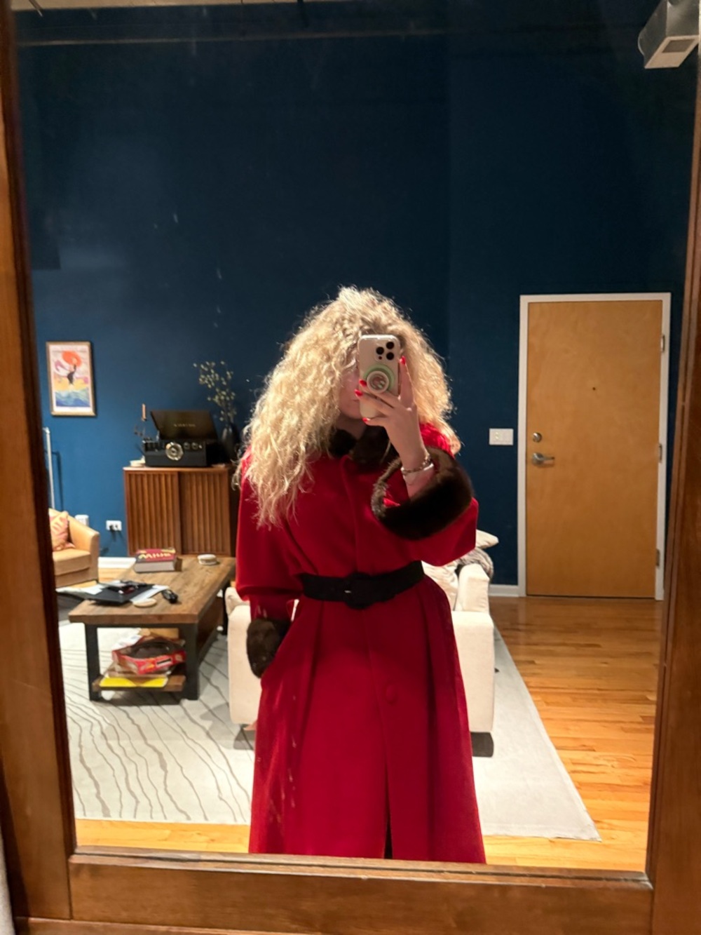 Marvin Richards wool faux fur coat